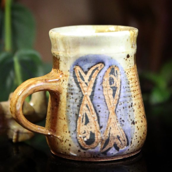 Signed Pottery Pisces Mug - Picture 2 of 14